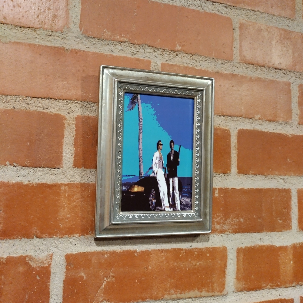 8 Bit Miami Vice Framed Mini Art Print Lo-fi Pixel Art By Neon Nicho
